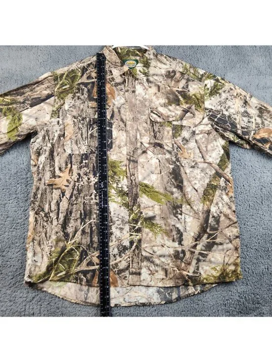 Cabela's Zonz Men's Large Regular Camo Button Up Shirt Woodlands Hunting Outdoor - Picture 6 of 12
